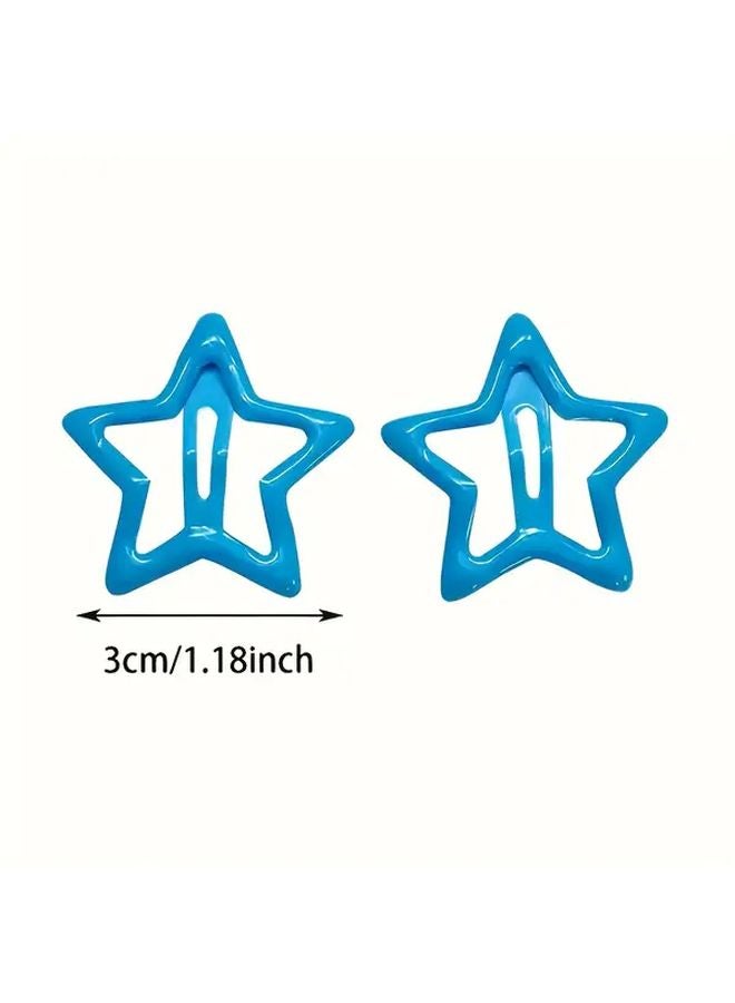 Sweet Fresh Five Pointed Star Hair Clips 50 Pieces Multicolor Alloy Hairpins Lightweight Party Accessories - Image 4